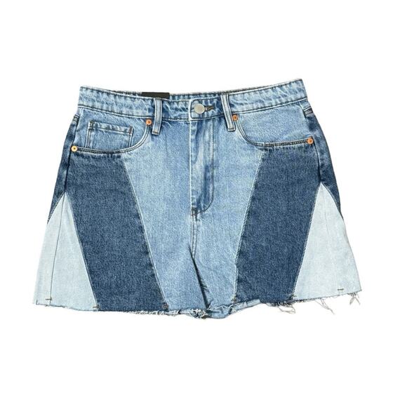 NWT! Blank NYC The Reeve Juicy Patchwork Colorblock Denim Shorts - Size 28 - Picture 4 of 7